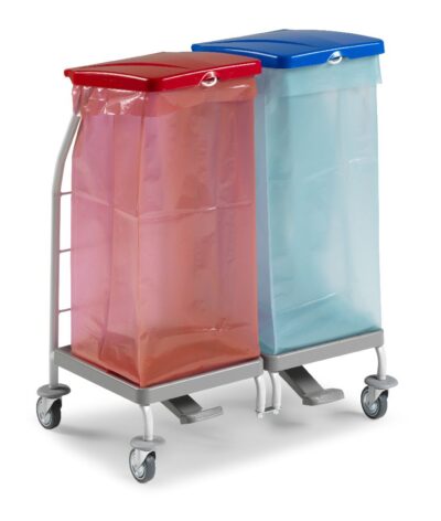 DUST szennyes gyűjtő kocsi, pedálos, 2x70 literes
